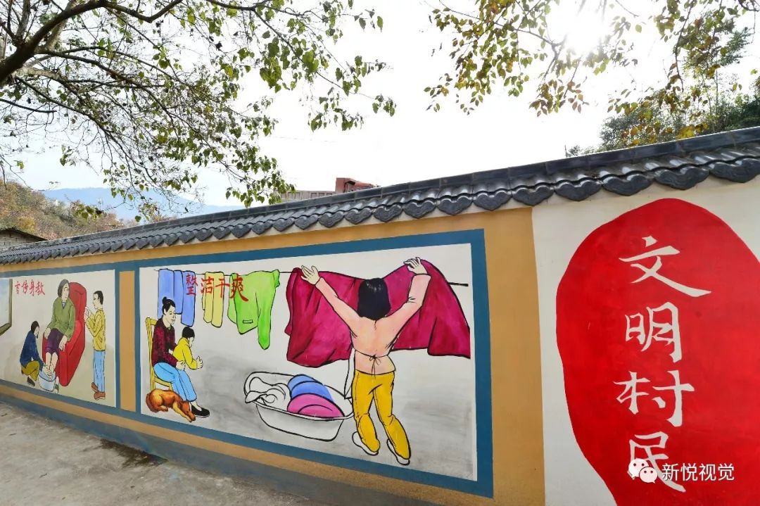 生態(tài)移民搬遷前后對(duì)比宣傳墻畫(huà)_農(nóng)村宣傳墻_宣傳墻